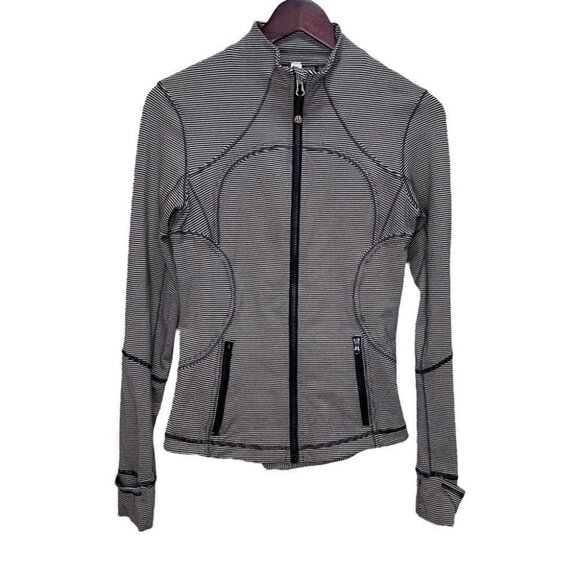Lululemon From Striped Jacket Full Zip Size 6 Activewear Sporty - Picture 3 of 15